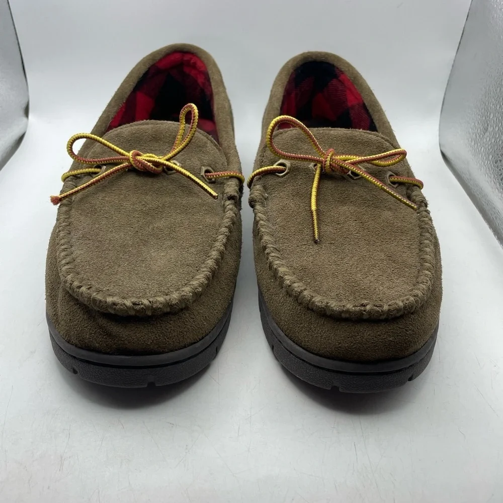 Timberland Stony Ledge flannel lined Brown Loafers Slipers men’s size 8